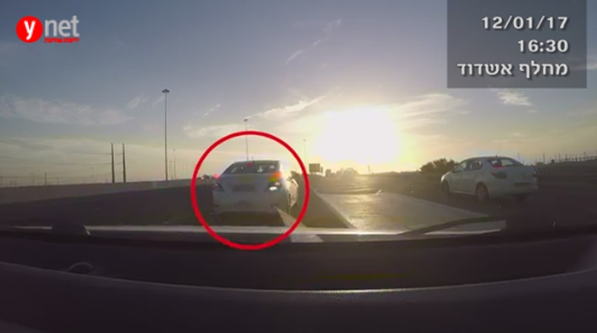 בריונות בכביש - נהיגה מסוכנת במחלף אשדוד (וידאו)