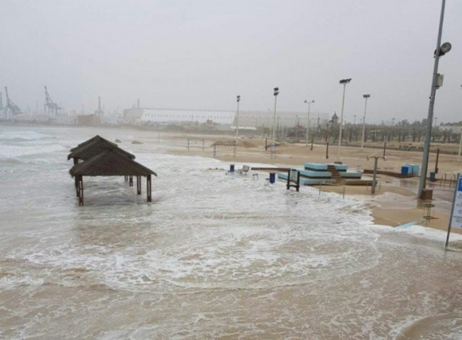 מנזקי הסופה באשדוד: עצים קרסו והים התקרב אל קצה החוף
