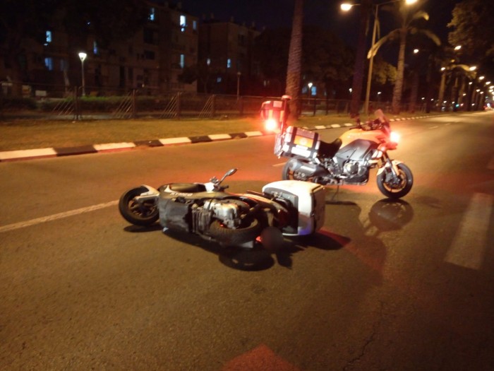 רוכב קטנוע נפגע בתאונה